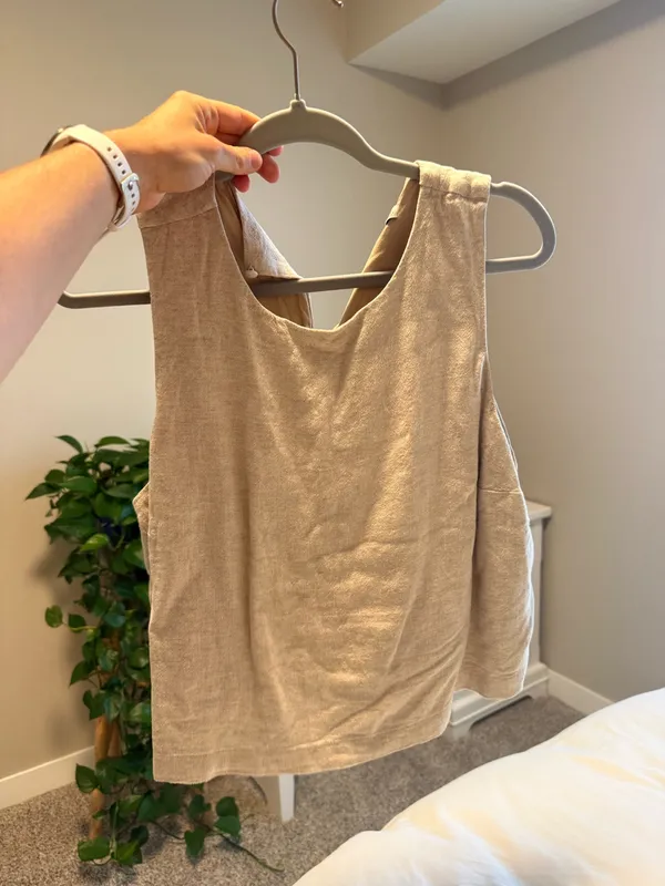 Tan linen tank top Abercrombie - Image 3