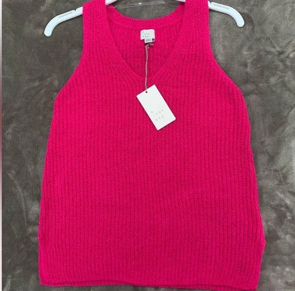 Target A New Day Sleeveless Knit Sweater Tank Top Pink XS - Image 5