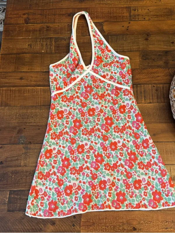 ZARA Floral‎ Halter Mini Dress - Image 2