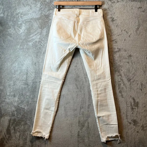 R13 Allison Skinny‎ Jeans Garret White Size 28 Distressed - Image 4