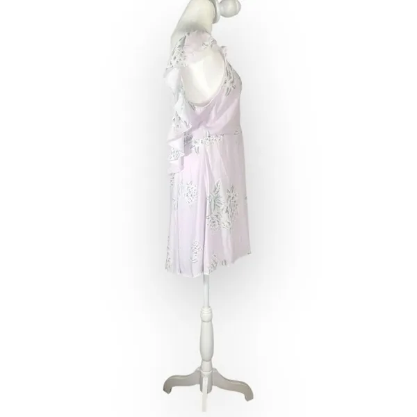 Show Me Your Mumu Delilah Mini Dress Women Small Lilac Floral Sleeveless Ruffle - Image 4