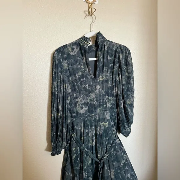 &‎ Other Stories Belted Pleated Asymmetric Midi Dress Size 4 - Image 7