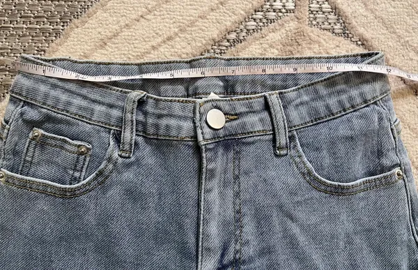 Rhinestone Denim Shorts Blue - Image 5