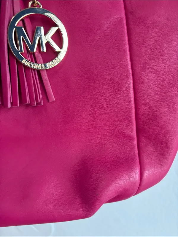 Michael Kors Hot Pink Tassel Tote Bag Purse - Image 5