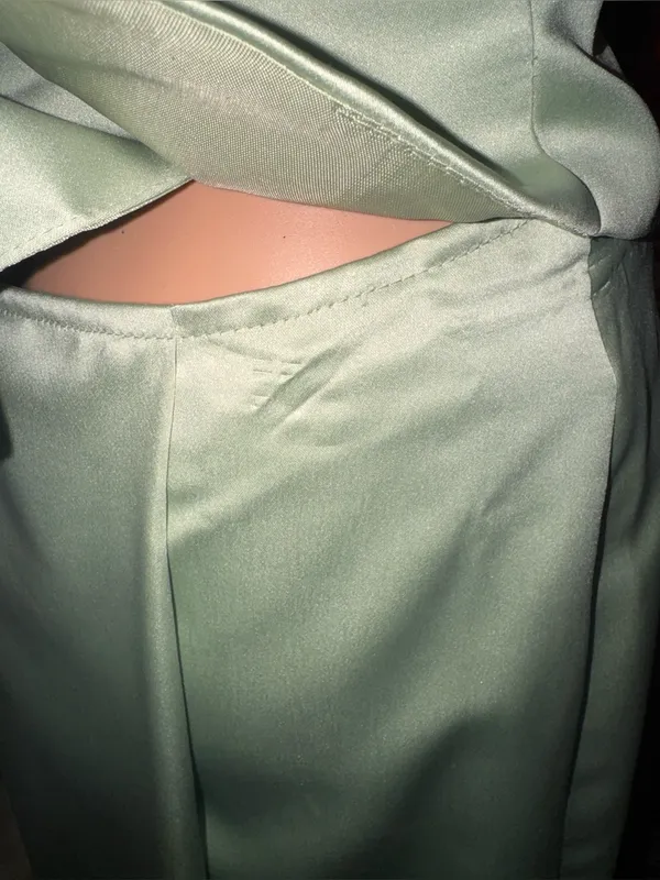 Vintage Y2K Dave & Johnny Laura Ryner Sage Green Satin Skirt Set Size 7-8 - Image 7