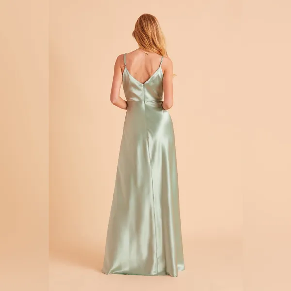 NWT Birdy Grey Jay Shiny Satin Dress In Sage Size XL - Image 3