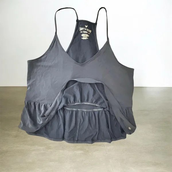 AEO navy soft & sexy ruffle tank SP - Image 2
