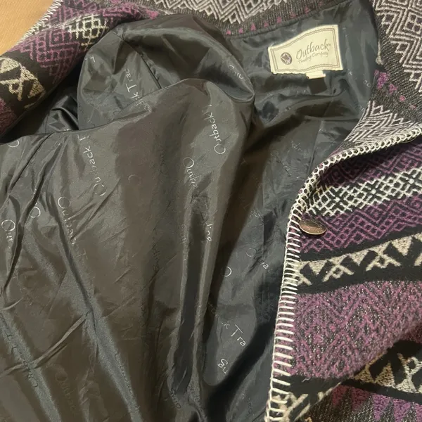 Outback Trading Company Moree Jacket purple Aztec contrasting white trim XL - Image 5