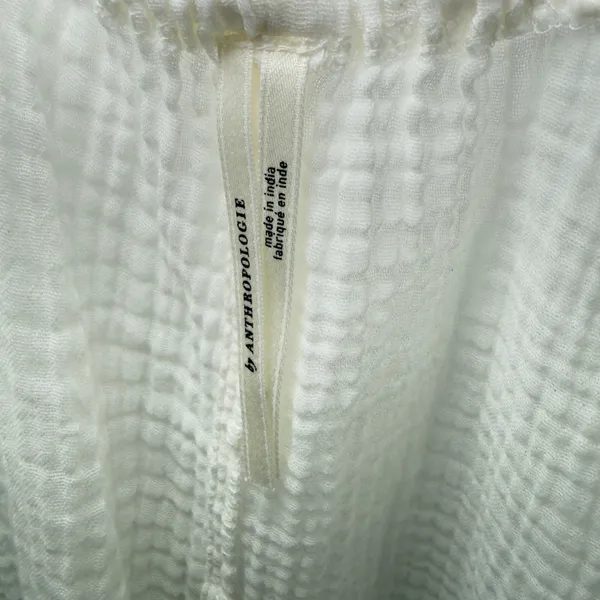 Anthropologie XL White Sleeveless Tie Front Cover Up Tunic Cottagecore Boho Chic - Image 8