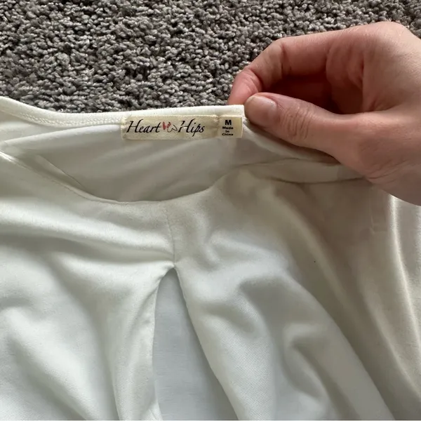 Heart & Hips Ivory Twist Detail Crop Top - Image 5