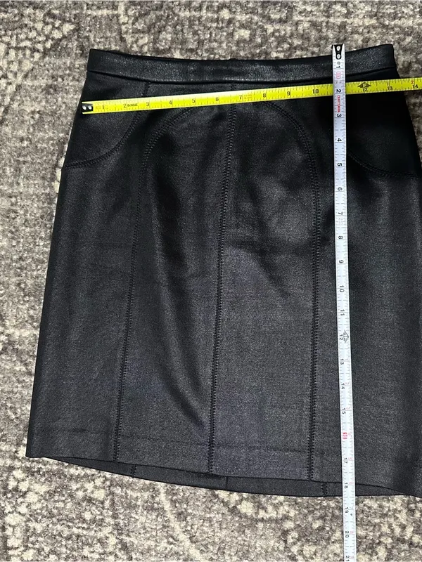 T Alexander Wang Women’s Size S Black Seamed Shimmery Pencil Straight Skirt - Image 4