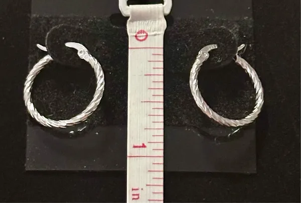Sterling Silver Hoop 925 Earrings - Image 4