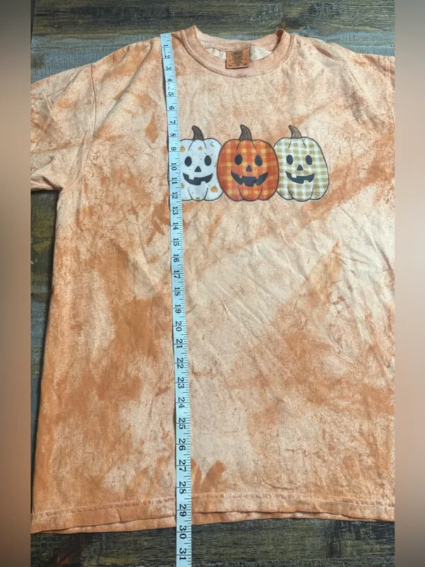 Comfort Colors Orange Color Blast Tee with Pumpkin Trio Graphic - Image 6