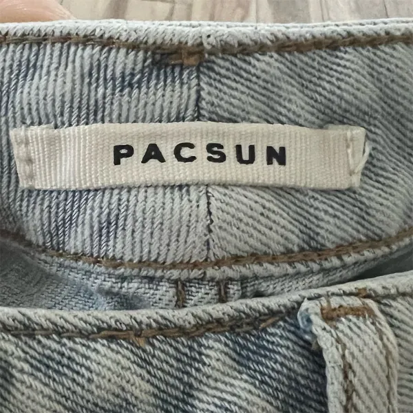 PacSun Women's Mom Denim Shorts Size 28 Blue Distressed Casual Summer - Image 7