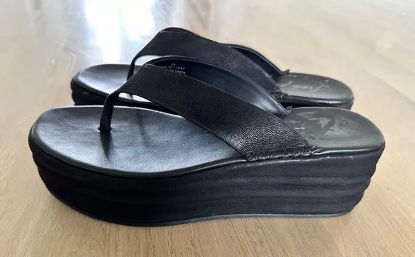 Free People Haven thong flip flop flatform platform YTK 90s 2000s black 39 - Image 2