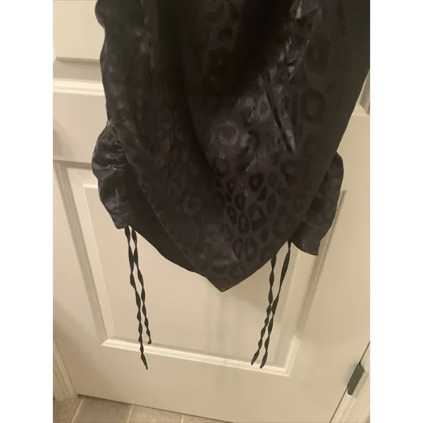 Wild Fable Womens Black Leopard Satin Sleeveless with Ruched Bodycon Dress Sz XL - Image 4