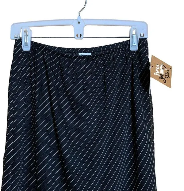 Ivy Jane Womens Size Small Black White Stripe Mesh Overlay Lined Whimsical Skirt - Image 2