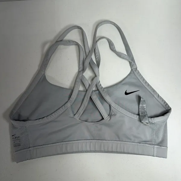 Nike Large Indy Sports Bra Light Grey Dri-FIT Strappy AQ8686-100 Activewear - Image 6