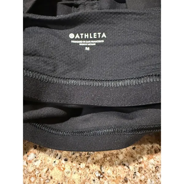 Athleta Black Ruched Cutout Longline Sports Bra M Yoga Pilates Adjustable - Image 9