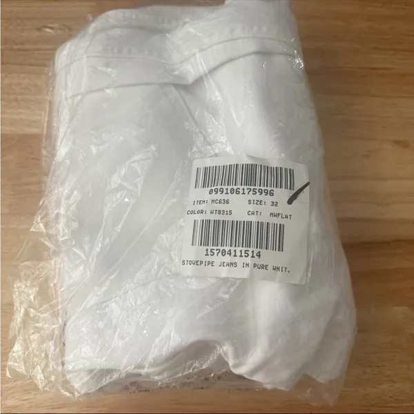 Madewell High Rise Stovepipe Straight Jeans White - Image 2