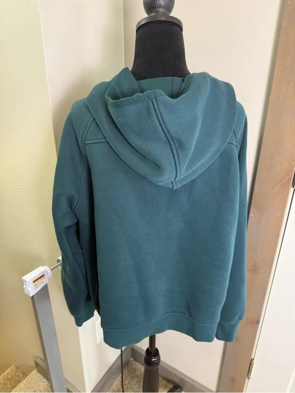 Danskin Dark Jade Green Scuba Style 1/2 Zip Hoodie Sweatshirt‎ Soft XL - Image 3