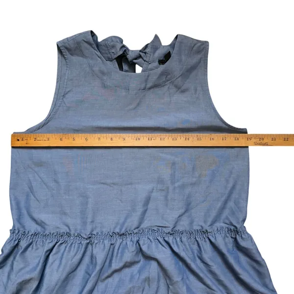 Ann Taylor Chambray Bow Tie Back Peplum Sleeveless Top Blouse Size Small - Image 8