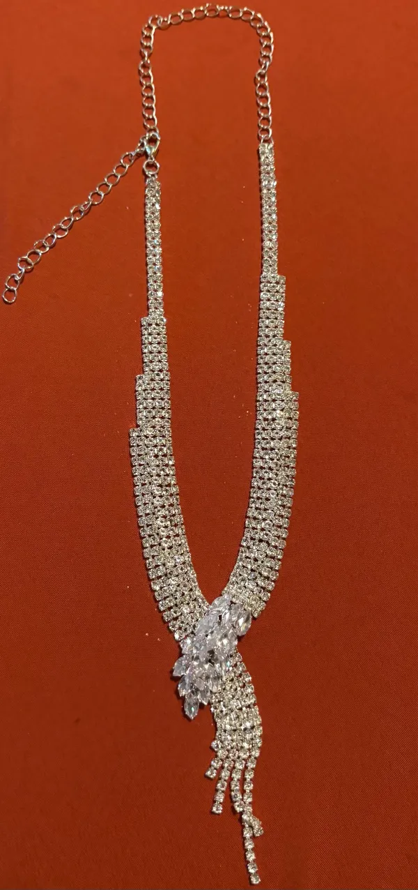 & Other Stories Silver Crystal Necklace, Earrings & Bracelet Jewelry Set(Fashion Jewelry) - Image 9