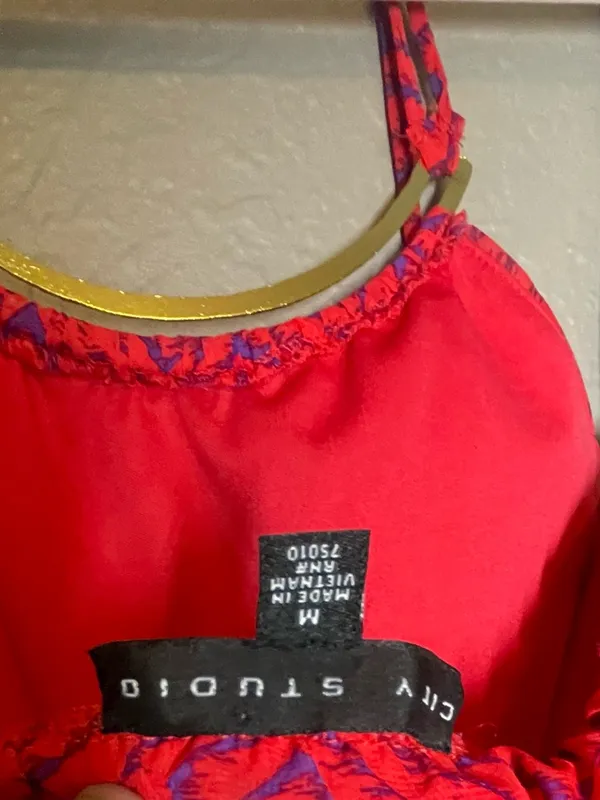 Hot Pink Midi Dress‎ - size Medium ~ Gold Jewelry Neckline - Image 6
