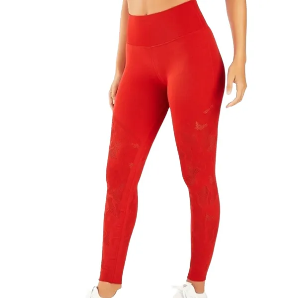 NWT FABLETICS Mid-Rise SculptKnit Leopard 7/8 Leggings Red XS - Image 2