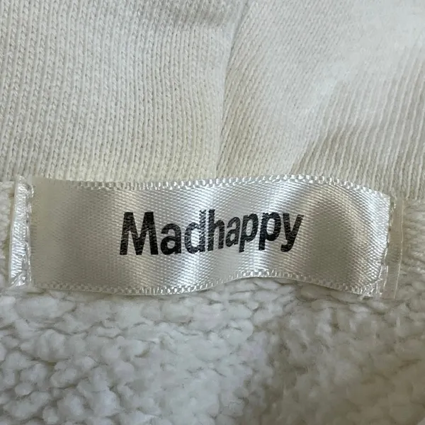 Madhappy Cream Long Sleeve Athletic Activewear Hoodie Sweater Sweatshirt Top S - Image 6