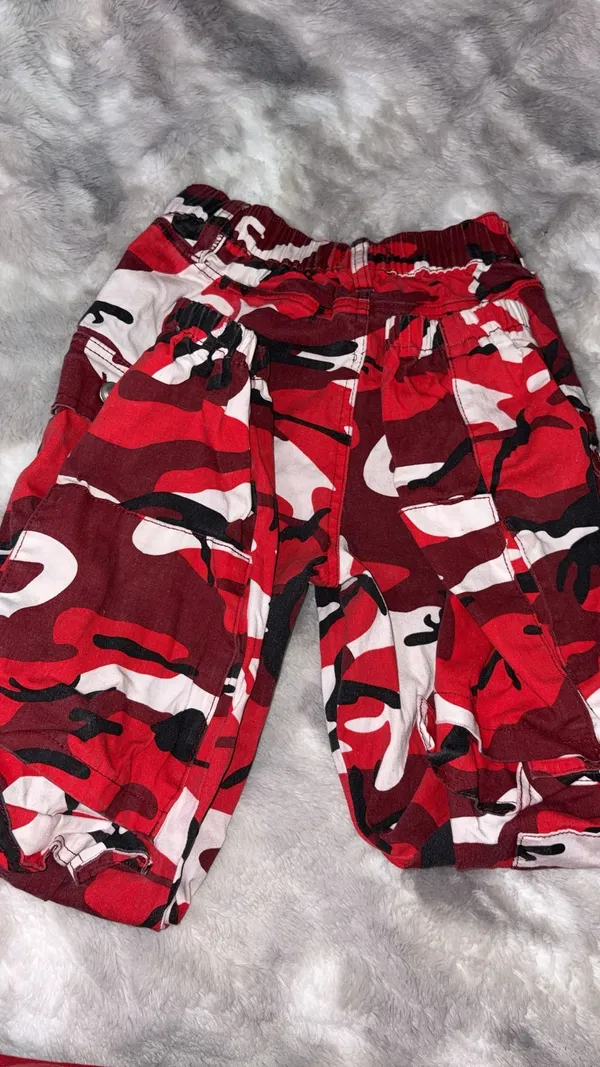 Rue 21 Cargo Camo Joggers Red - Image 2