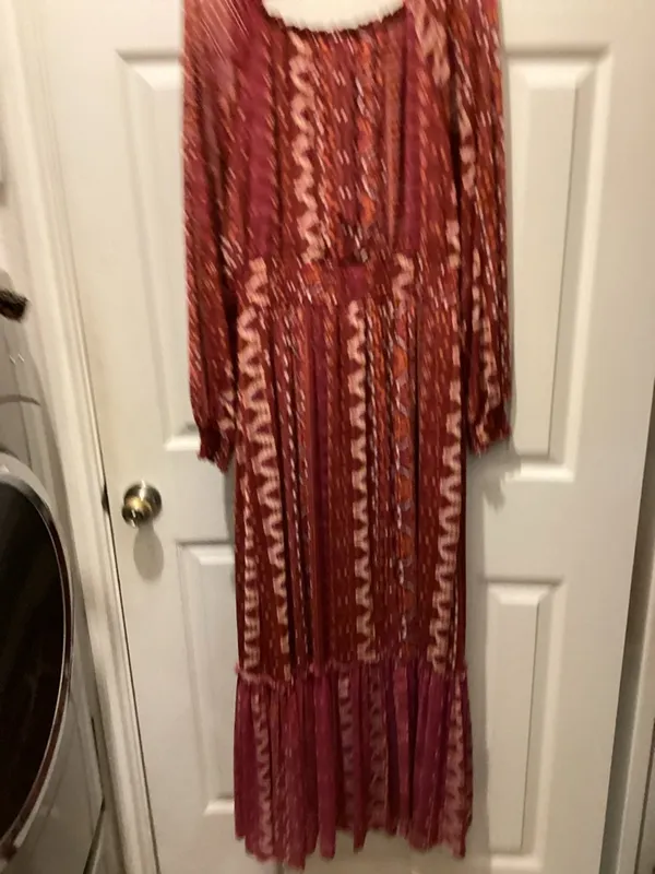 Knox Rose Burgundy Printed Long Sleeve Maxi Dress - Image 5