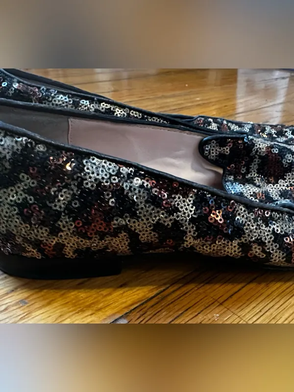 Kate Spade New York "Caty" Animal Leopard Print Sequin Flats Loafers Mobwife - Image 7