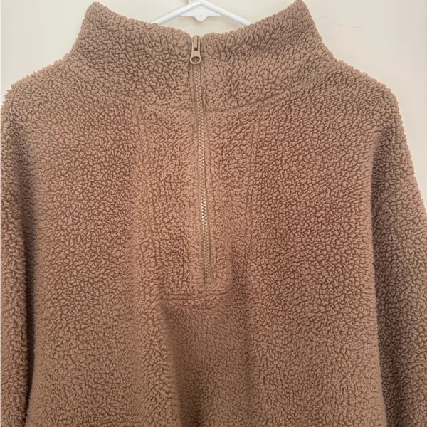 Koolaburra by UGG Sherpa Fleece Quarter Zip Pullover Women’s Size Large Brown - Image 3