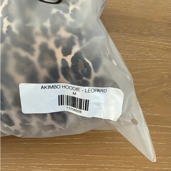 Akimbo Club Hoodie Leopard Size M Brown Black - Image 6