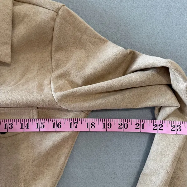 Women's Tan Long Sleeve Fitted Shirt Dress Size Small #260666 - Image 6