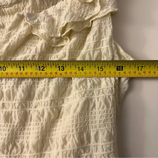 Free People Love You More Textured V Neck Short Flutter Sleeve Knit Top L - Image 5