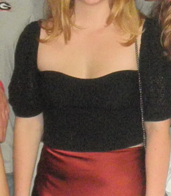 Puff Sleeve Crop Top Black Size M - Image 2