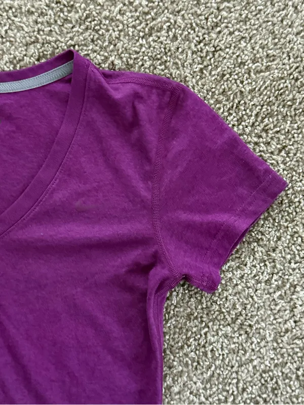 Nike Dri-FIT XS V-Neck Athletic Tee 2 Shirt Bundle Purple Navy Workout Gym - Image 6