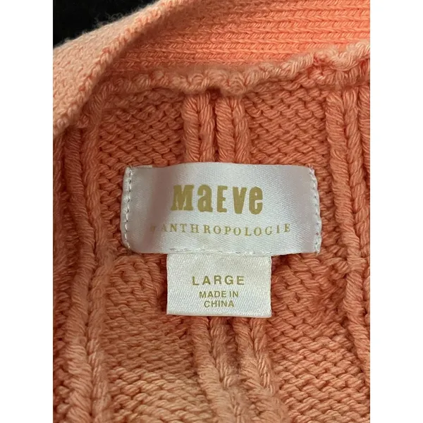 Maeve Anthropologie Sweater Vest Womens Large Yellow Cable Knit Zip Cropped - Image 5