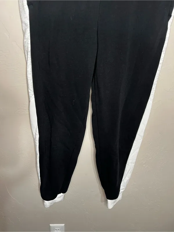 Nike Air Woman’s BB Black White Heather Colorblock HR Sweat‎ Pant Jogger Pants - Image 4