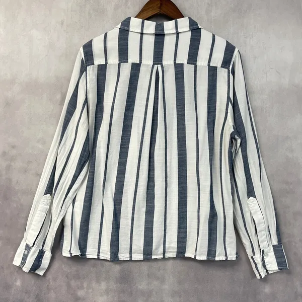 Fresh Produce Women Button Down Top Size XL Striped Cotton Coastal Beachy Preppy - Image 2