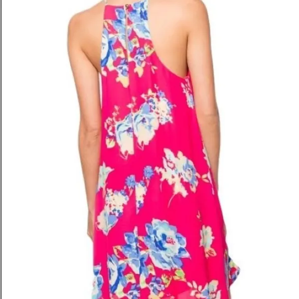 Anthropology Everly Pink Floral‎ Mini Dress Women’s Sz Small Halter Neck - Image 8