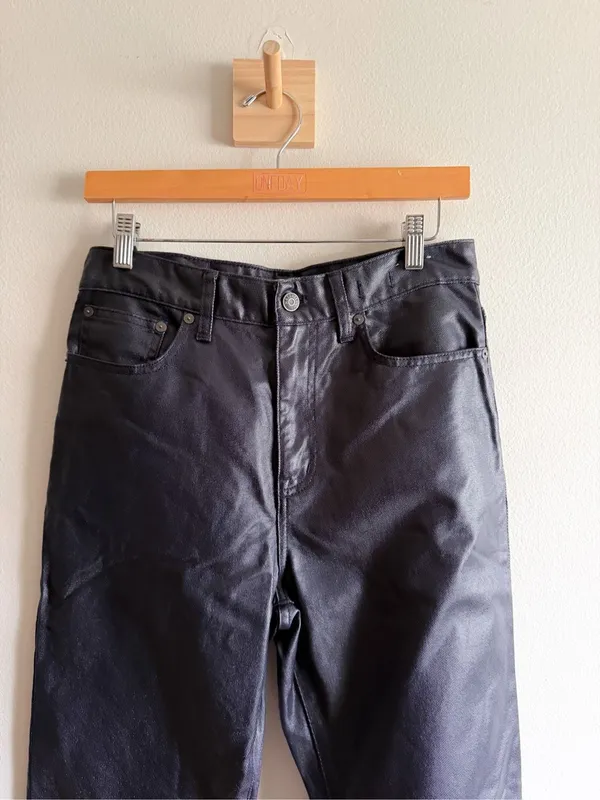 Madewell Faux Leather 90s Straight Straight Leg Pant Size 28 - Image 5