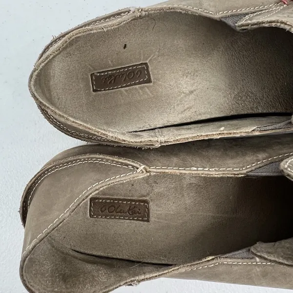 OluKai 9.5 Nohea Nubuck Loafers Taupe Leather Slip On Casual Comfort Shoes Women - Image 7