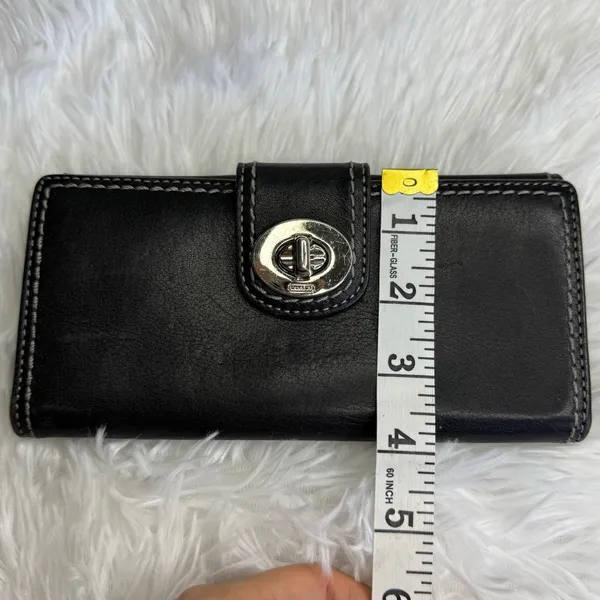 y2k COACH Vintage Soho Black Turn Lock Wallet - Image 10