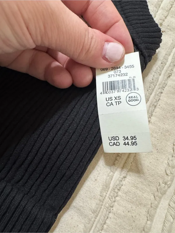 NWT Aerie Seamless Black Ribbed High Neck Cropped Bra Top - Image 2