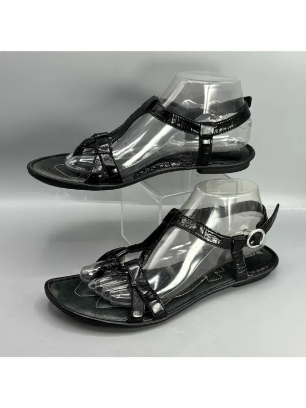 Born Shoes Strappy Sandal Womens 9 Black Adjustable Streetwear Handcrafted - Image 2