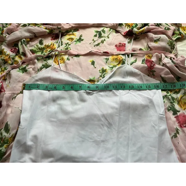 Milly Audrey Dress in Petal Silk Wrap Mini Dress W6 Pink/Green - Image 6