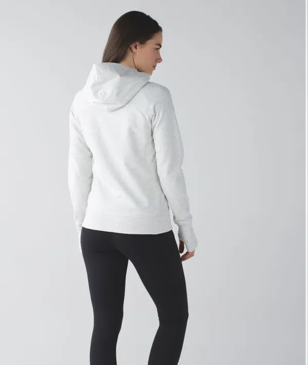 Lululemon Scuba Hoodie Heathered White / Silver - Image 5